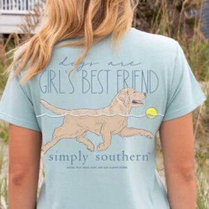 SET OF TWO Simply Southern Women’s Golden Retriever T-Shirts Small